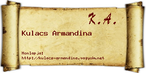 Kulacs Armandina névjegykártya